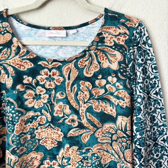 Belle by Kim Gravel Boho Mixed Print TripleLuxe Soft Modal Blend Shirt - Picture 2 of 10